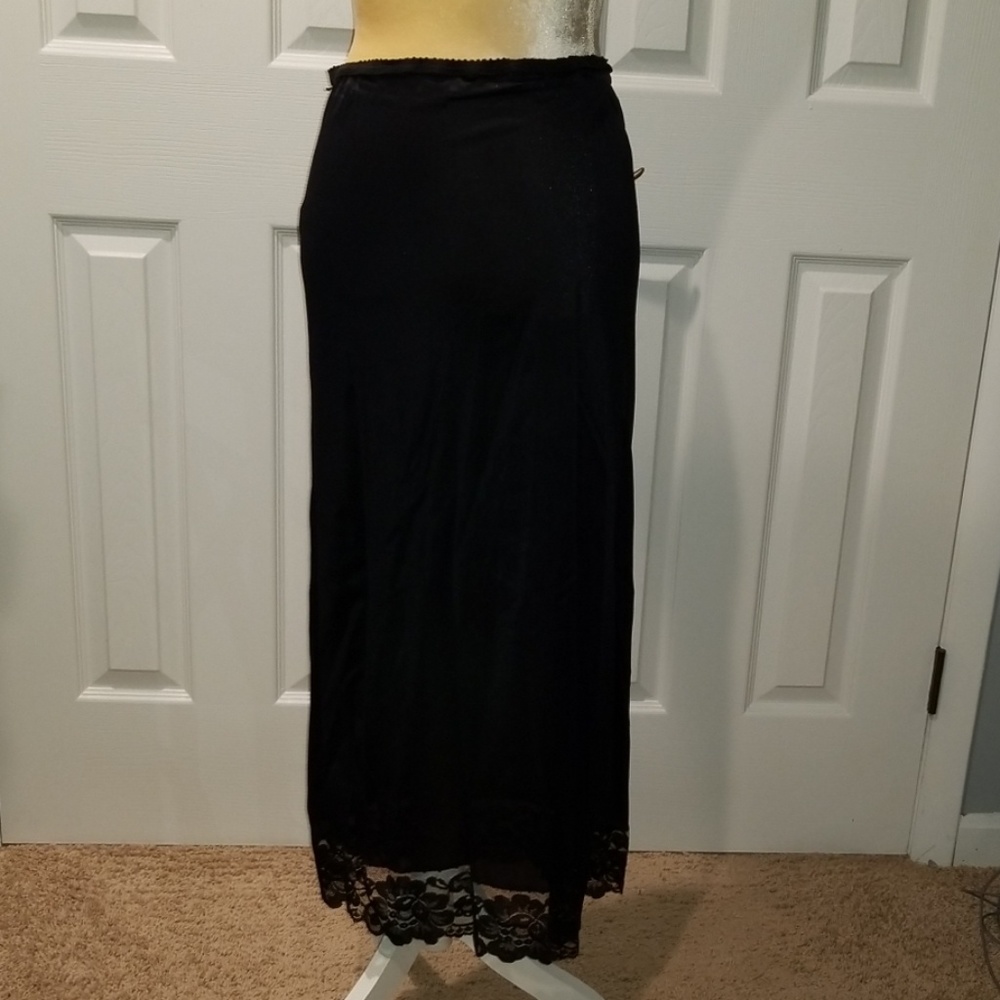 Long Black Lace Slip